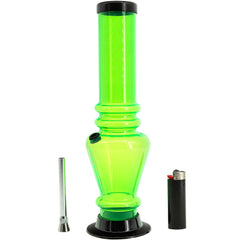 JM Enterprises 12" Acrylic Vase Base Bong - Multiple Colors - Discreet Smoker
