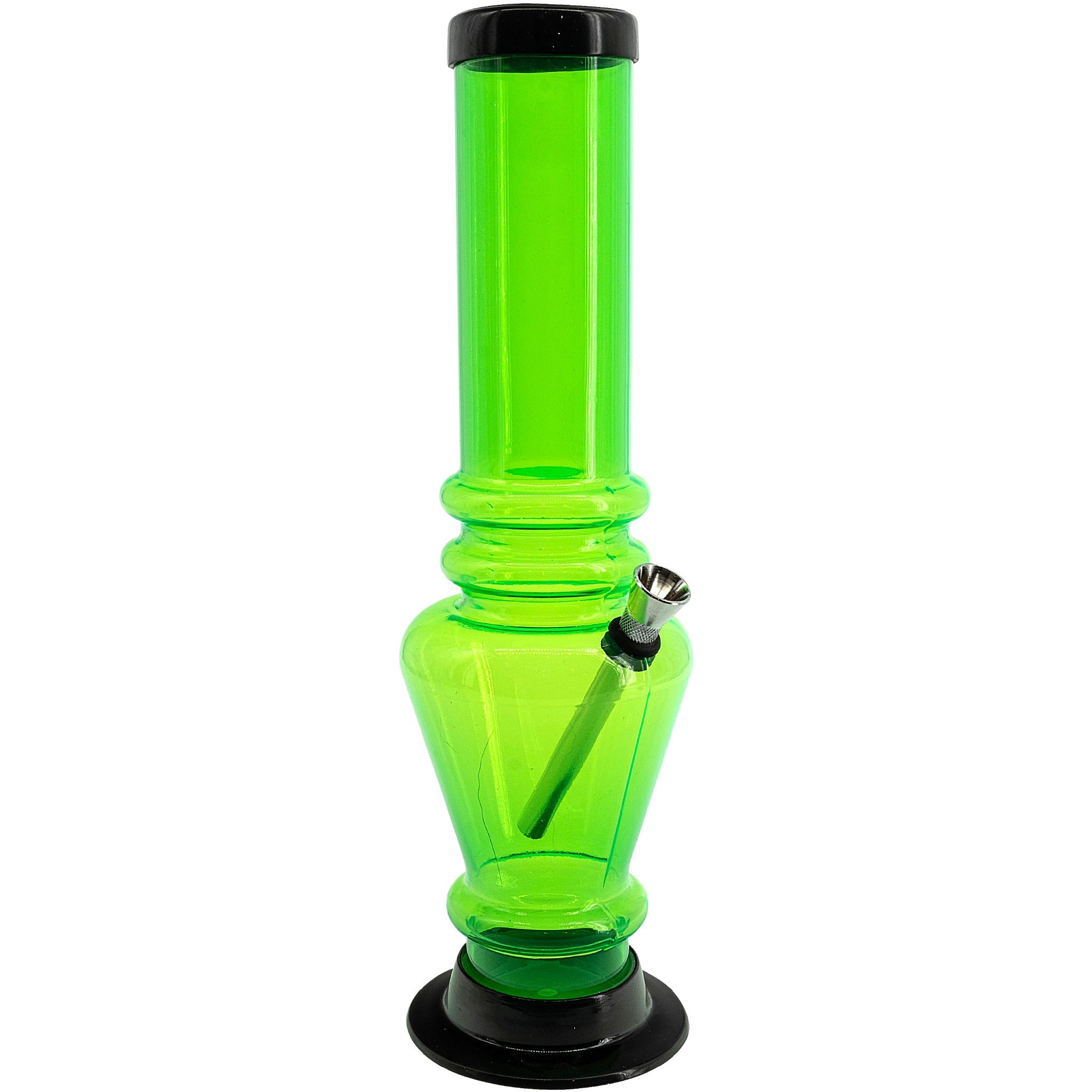 JM Enterprises 12" Acrylic Vase Base Bong - Multiple Colors - Discreet Smoker