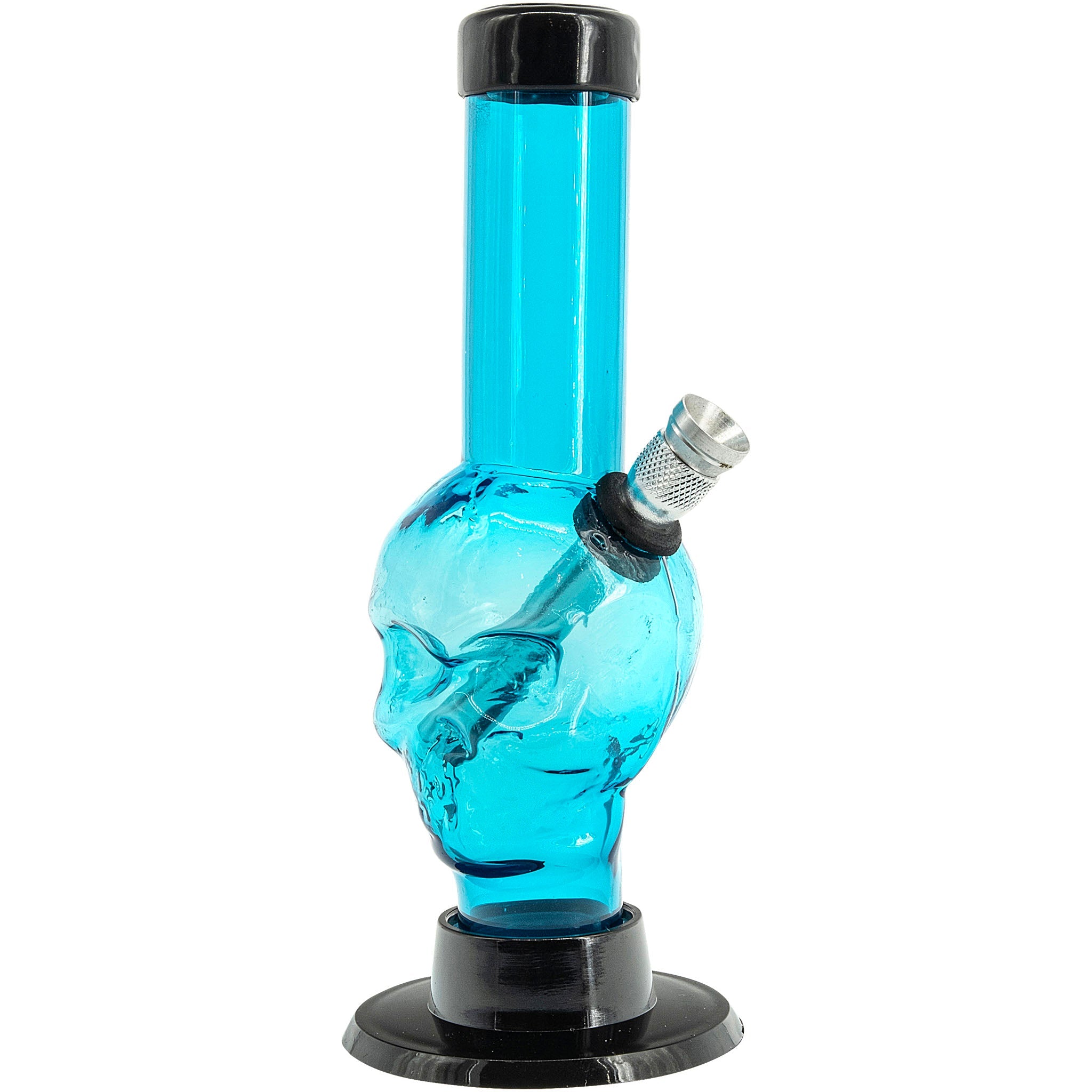 JM Enterprises Mini Alien Head Acrylic Bong - 6" Tall - Multiple Colors - Discreet Smoker