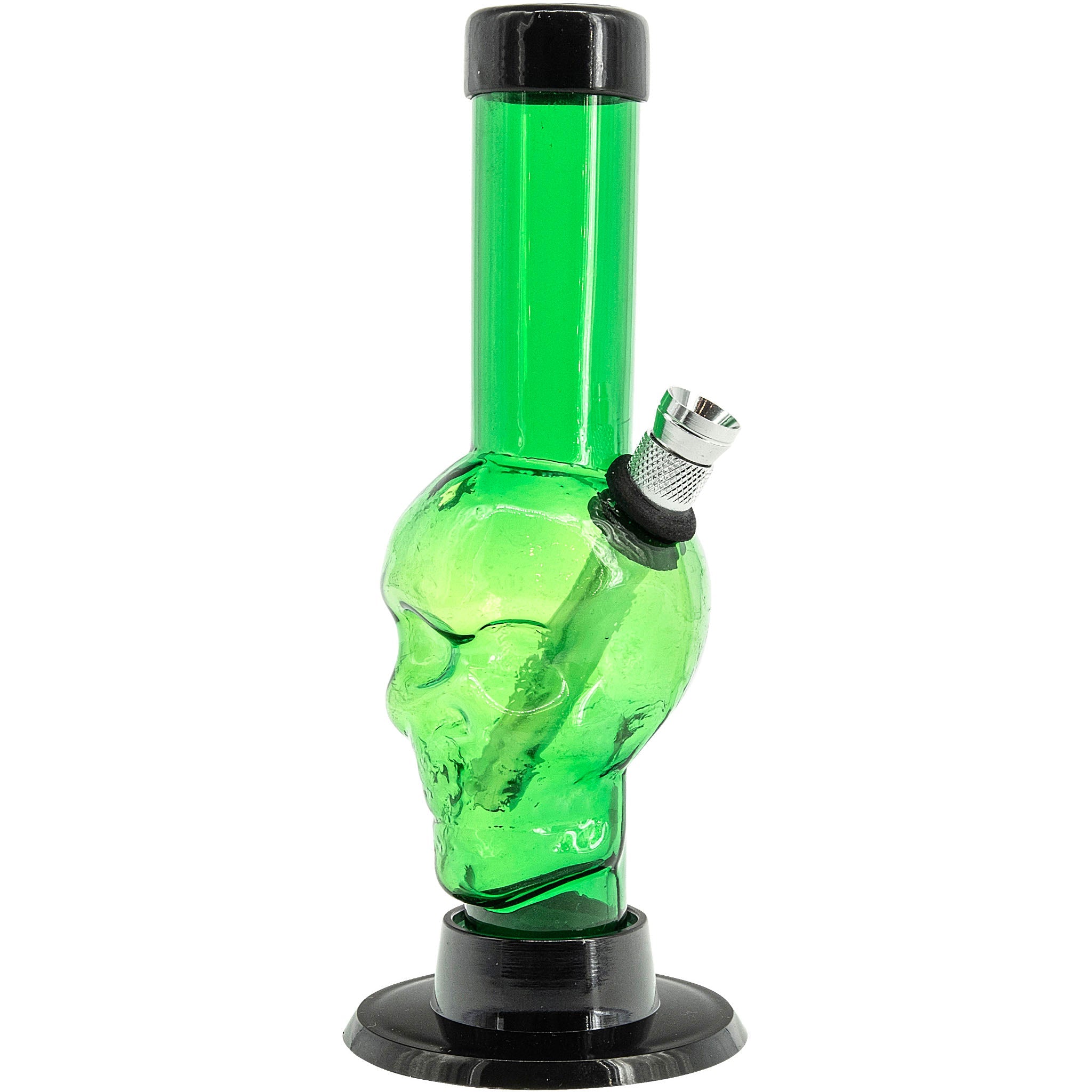 JM Enterprises Mini Alien Head Acrylic Bong - 6" Tall - Multiple Colors - Discreet Smoker