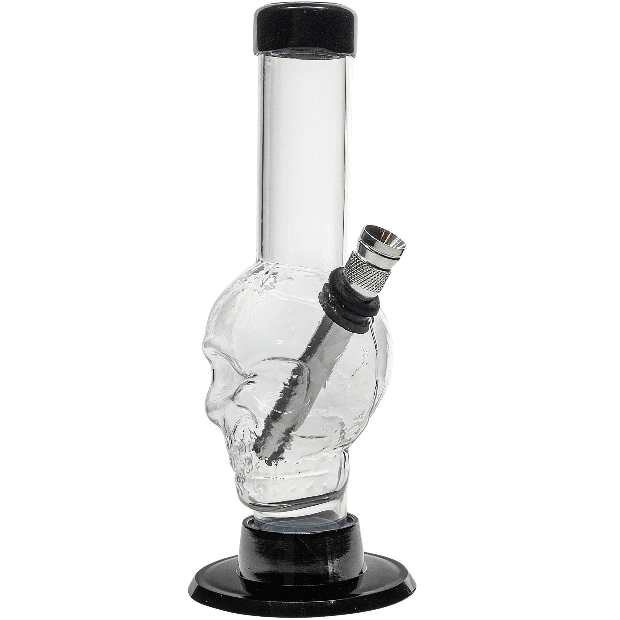 JM Enterprises Mini Alien Head Acrylic Bong - 6" Tall - Multiple Colors - Discreet Smoker