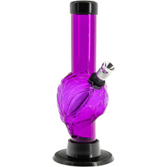 JM Enterprises Mini Skull Acrylic Bong - 6" Tall - Multiple Colors - Discreet Smoker