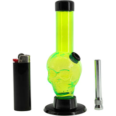 JM Enterprises Mini Alien Head Acrylic Bong - 6" Tall - Multiple Colors - Discreet Smoker