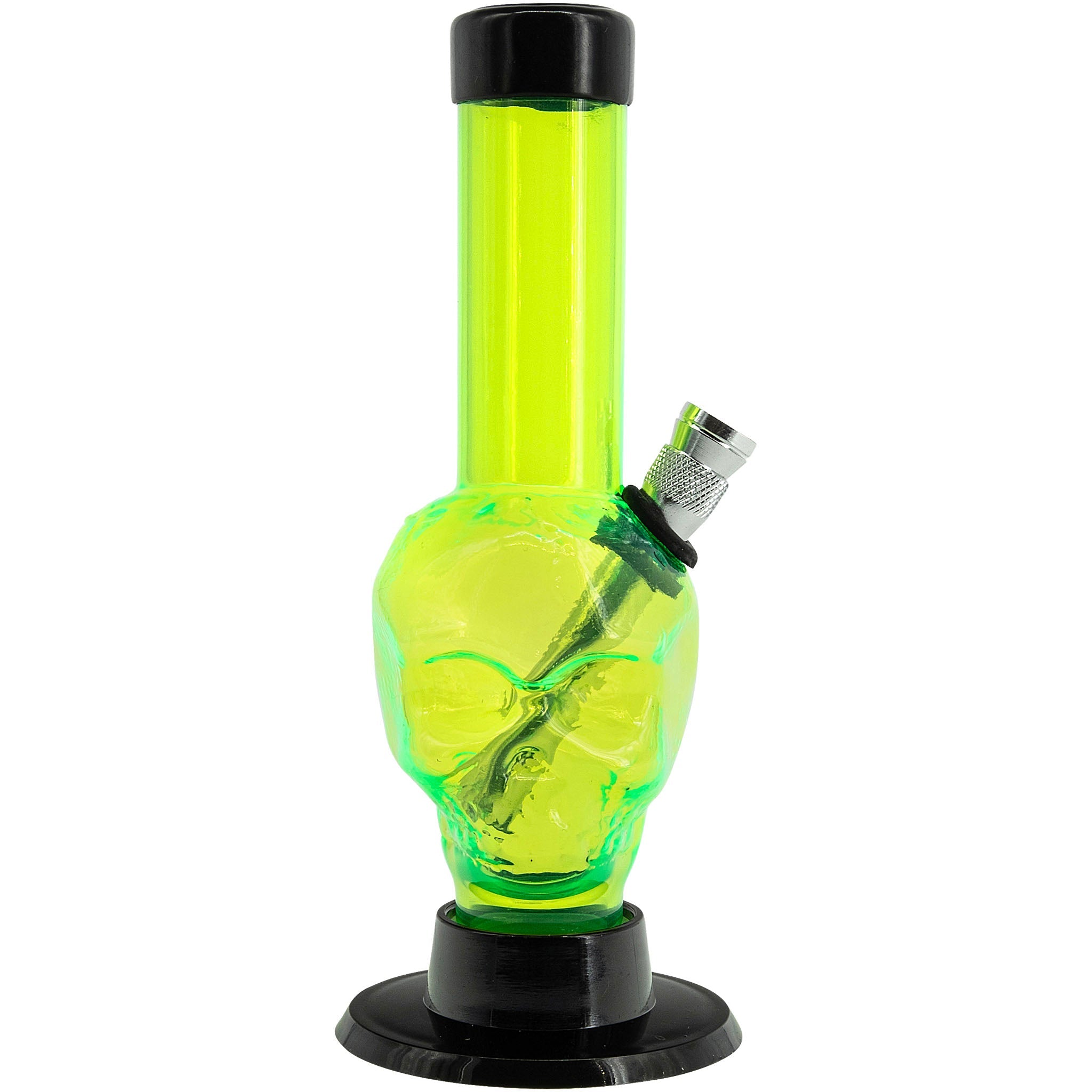 JM Enterprises Mini Alien Head Acrylic Bong - 6" Tall - Multiple Colors - Discreet Smoker
