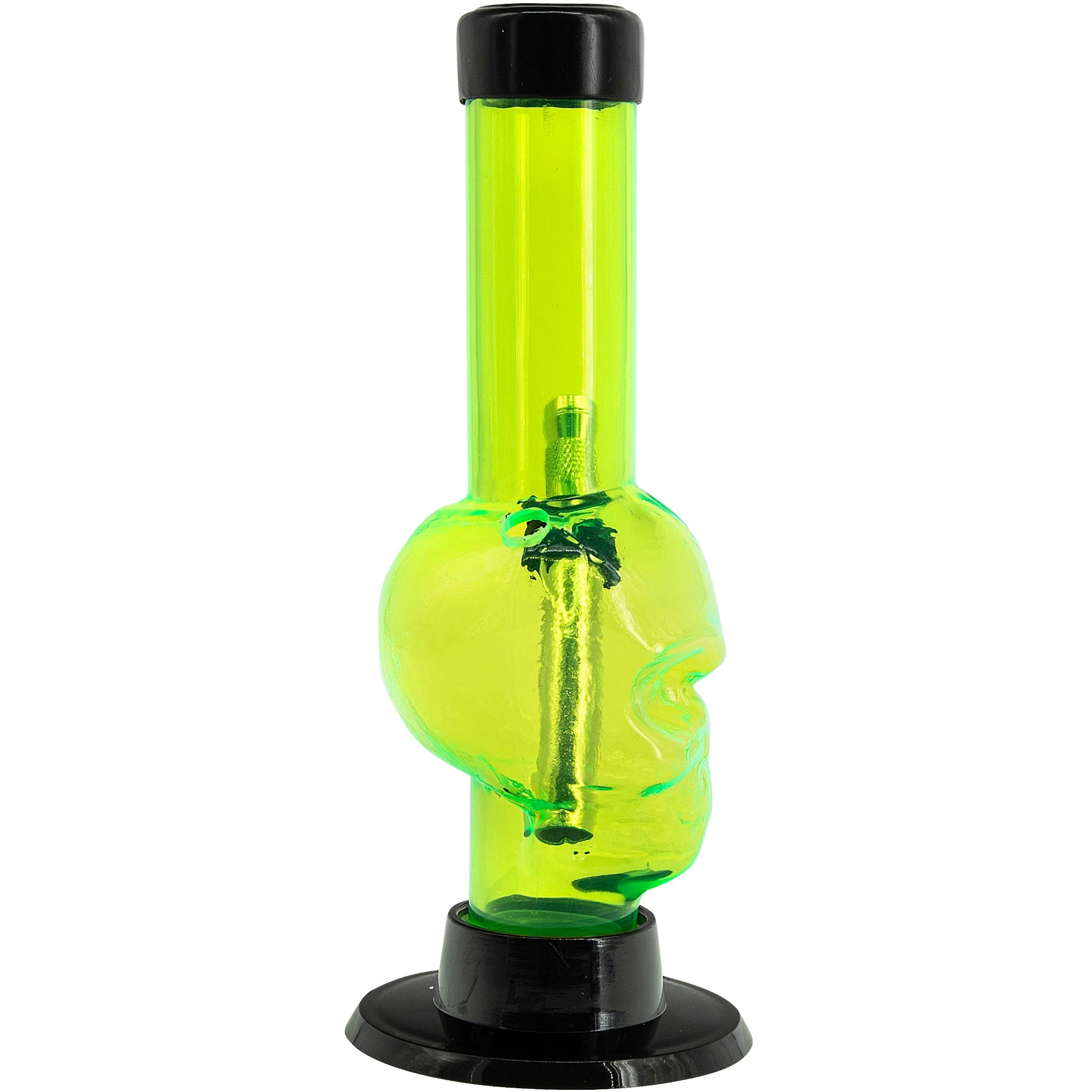 JM Enterprises Mini Alien Head Acrylic Bong - 6" Tall - Multiple Colors - Discreet Smoker