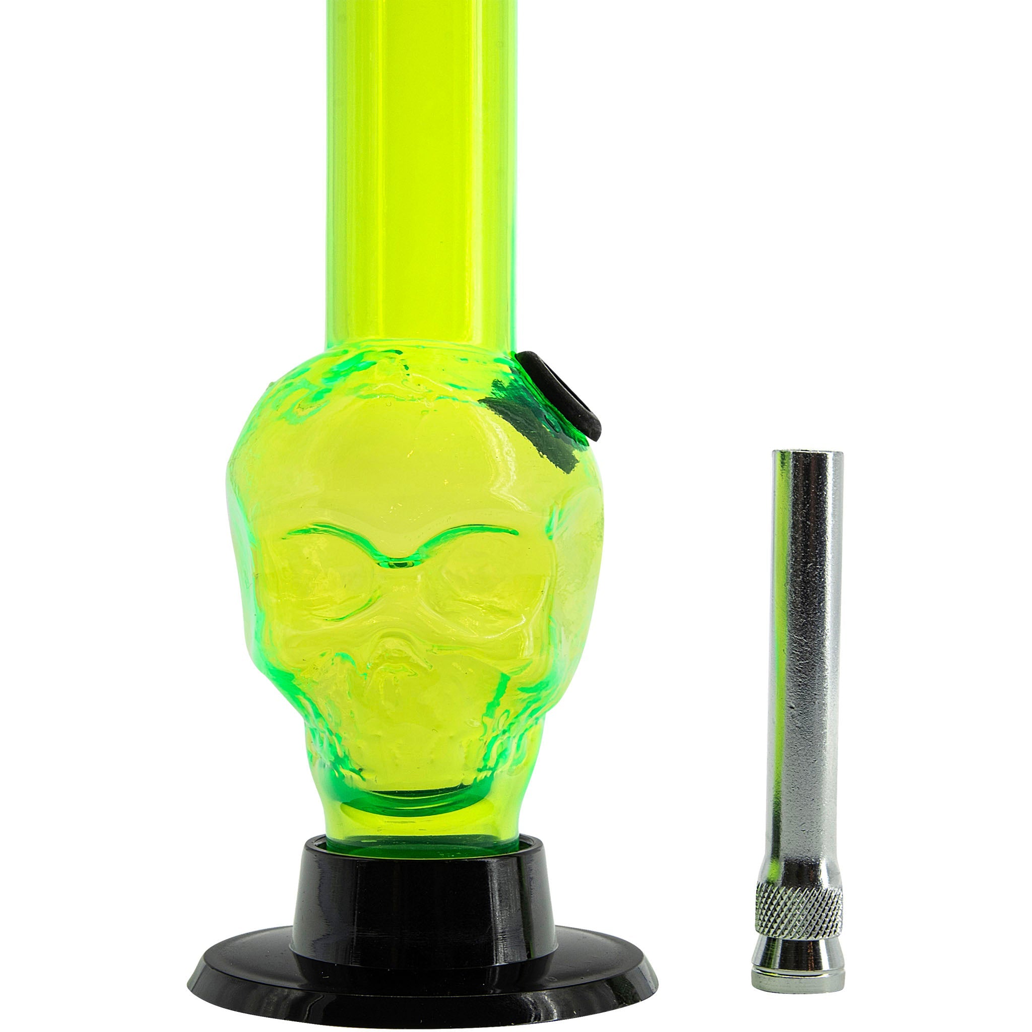 JM Enterprises Mini Alien Head Acrylic Bong - 6" Tall - Multiple Colors - Discreet Smoker
