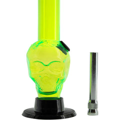 JM Enterprises Mini Alien Head Acrylic Bong - 6" Tall - Multiple Colors - Discreet Smoker