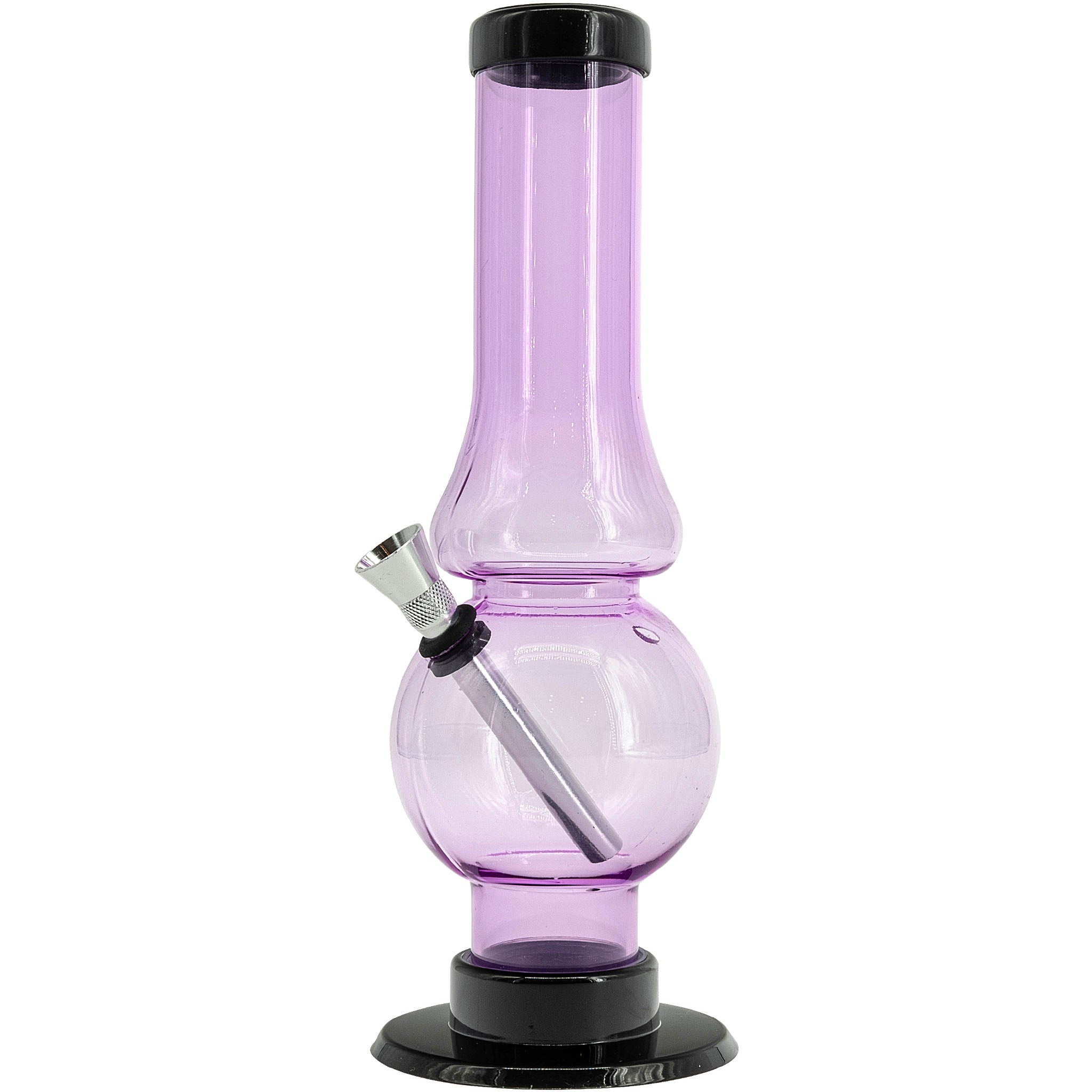 JM Enterprises 6-9" Acrylic Straight Tube Bubble Flare Bong - Multiple Colors - Discreet Smoker