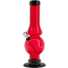 JM Enterprises 6-9" Acrylic Straight Tube Bubble Flare Bong - Multiple Colors - Discreet Smoker