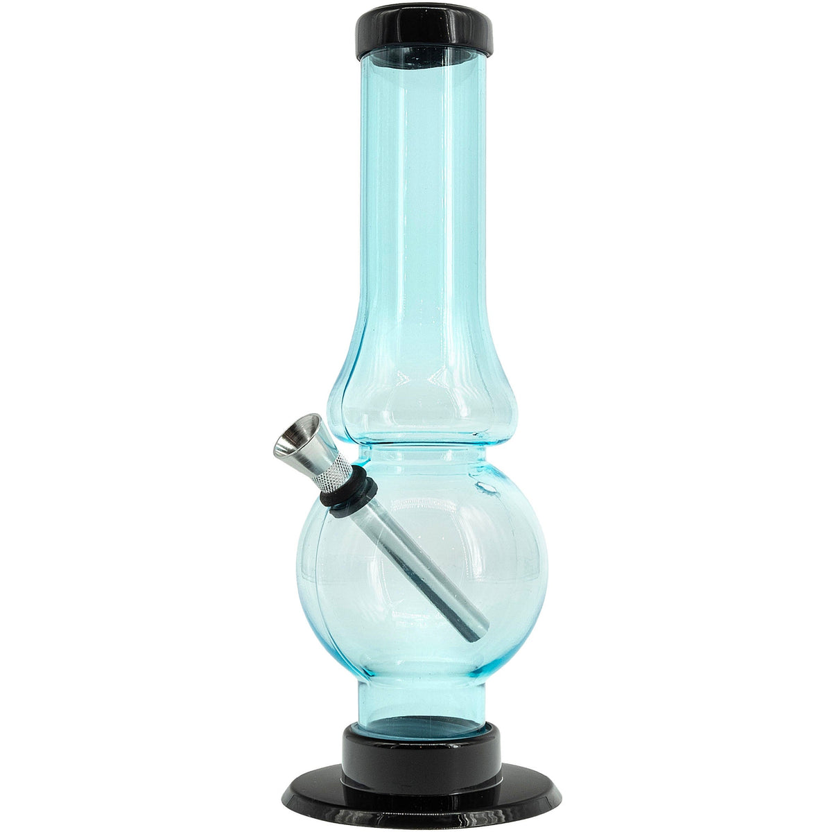 JM Enterprises 6-9" Acrylic Straight Tube Bubble Flare Bong - Multiple Colors - Discreet Smoker