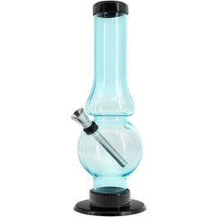 JM Enterprises 6-9" Acrylic Straight Tube Bubble Flare Bong - Multiple Colors - Discreet Smoker