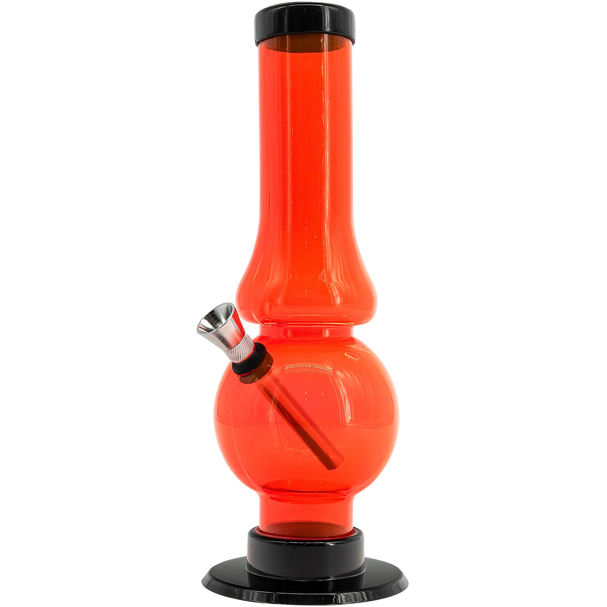 JM Enterprises 6-9" Acrylic Straight Tube Bubble Flare Bong - Multiple Colors - Discreet Smoker