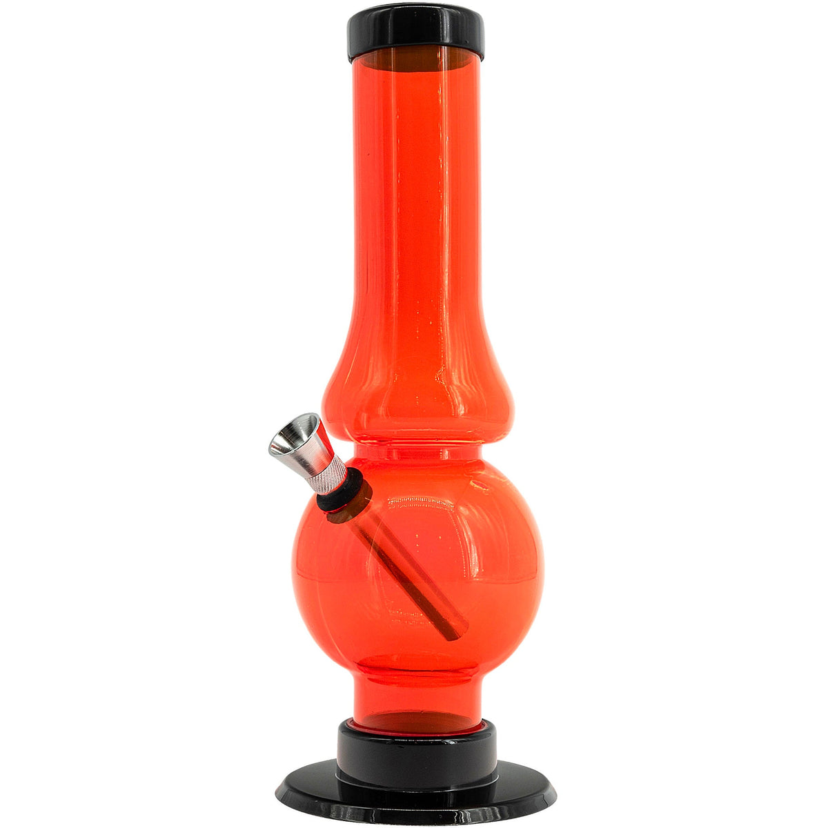 JM Enterprises 6-9" Acrylic Straight Tube Bubble Flare Bong - Multiple Colors - Discreet Smoker