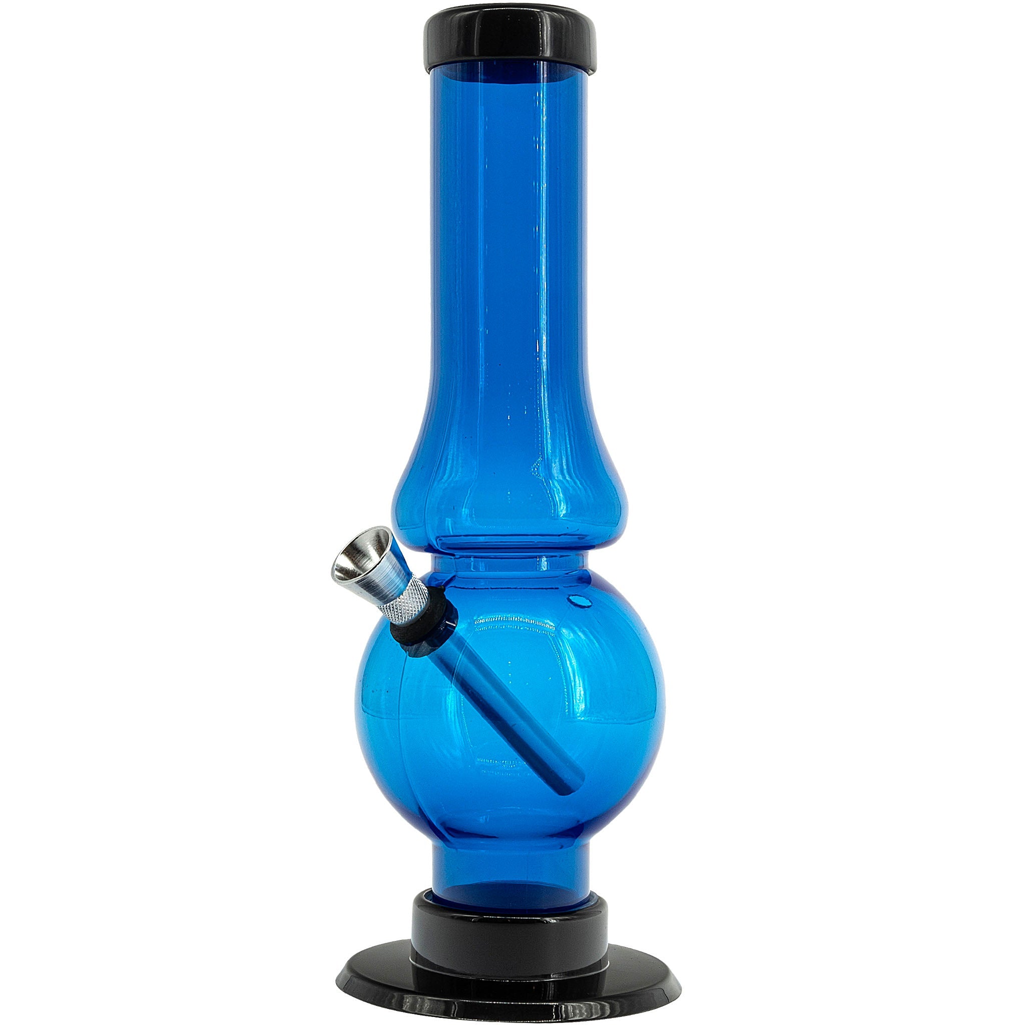 JM Enterprises 6-9" Acrylic Straight Tube Bubble Flare Bong - Multiple Colors - Discreet Smoker