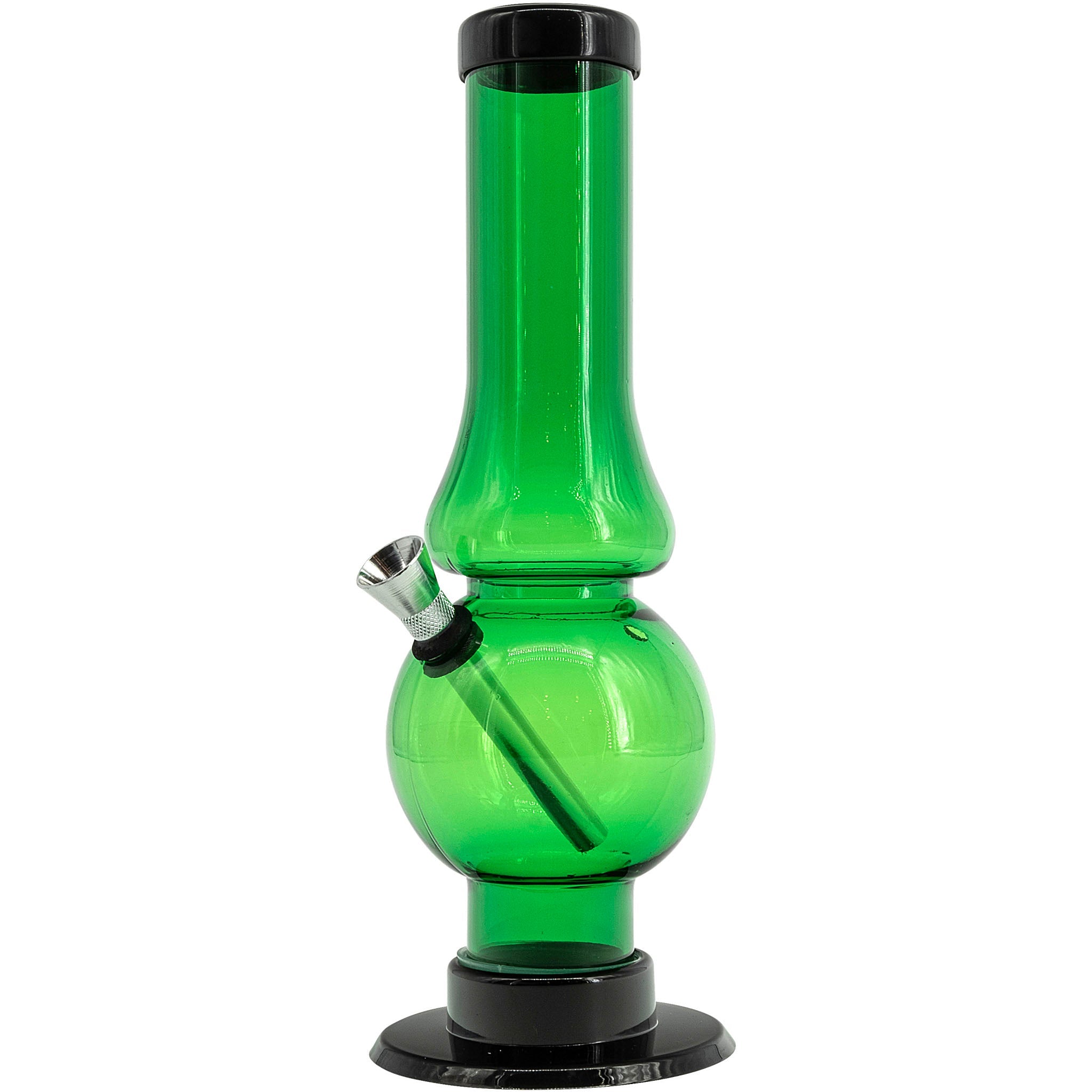 JM Enterprises 6-9" Acrylic Straight Tube Bubble Flare Bong - Multiple Colors - Discreet Smoker