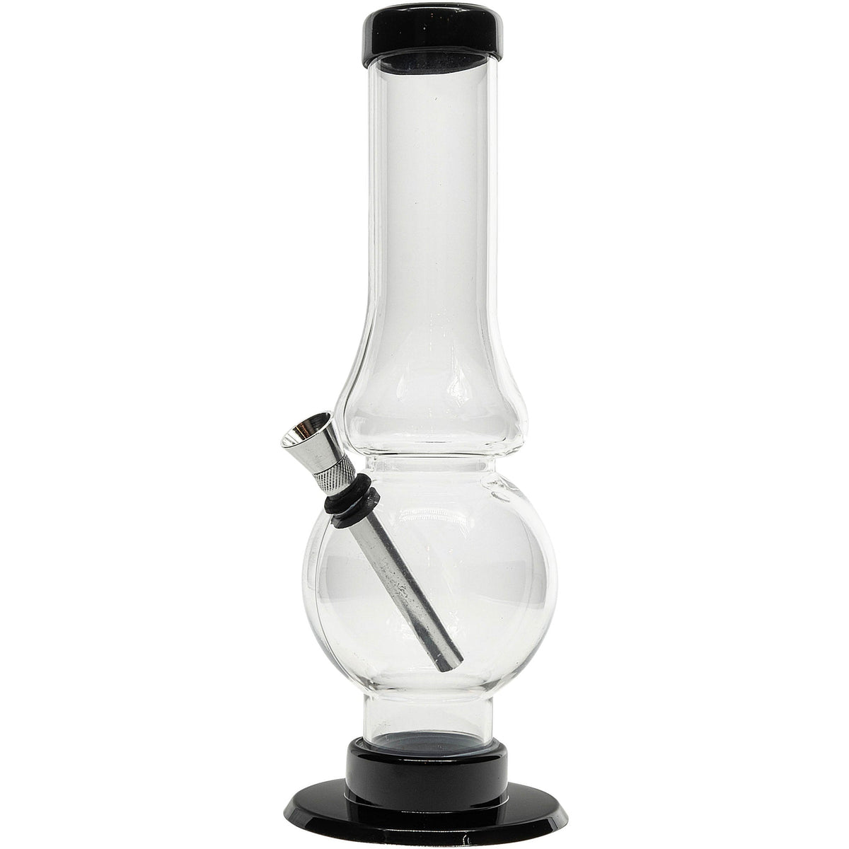 JM Enterprises 6-9" Acrylic Straight Tube Bubble Flare Bong - Multiple Colors - Discreet Smoker