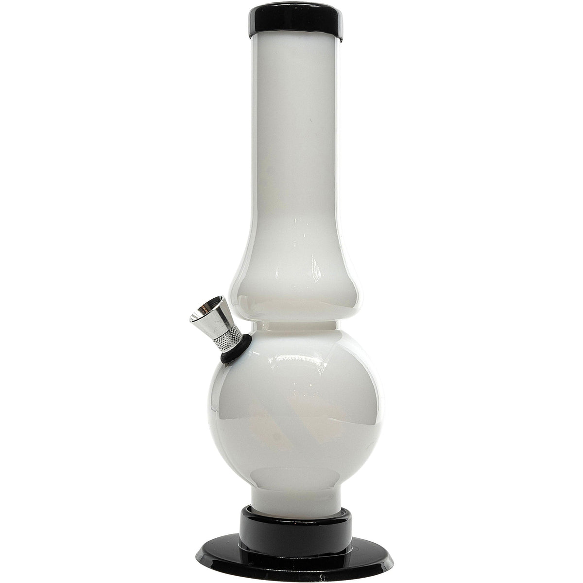 JM Enterprises 6-9" Acrylic Straight Tube Bubble Flare Bong - Multiple Colors - Discreet Smoker