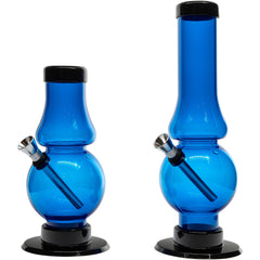 JM Enterprises 6-9" Acrylic Straight Tube Bubble Flare Bong - Multiple Colors - Discreet Smoker