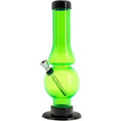 JM Enterprises 6-9" Acrylic Straight Tube Bubble Flare Bong - Multiple Colors - Discreet Smoker