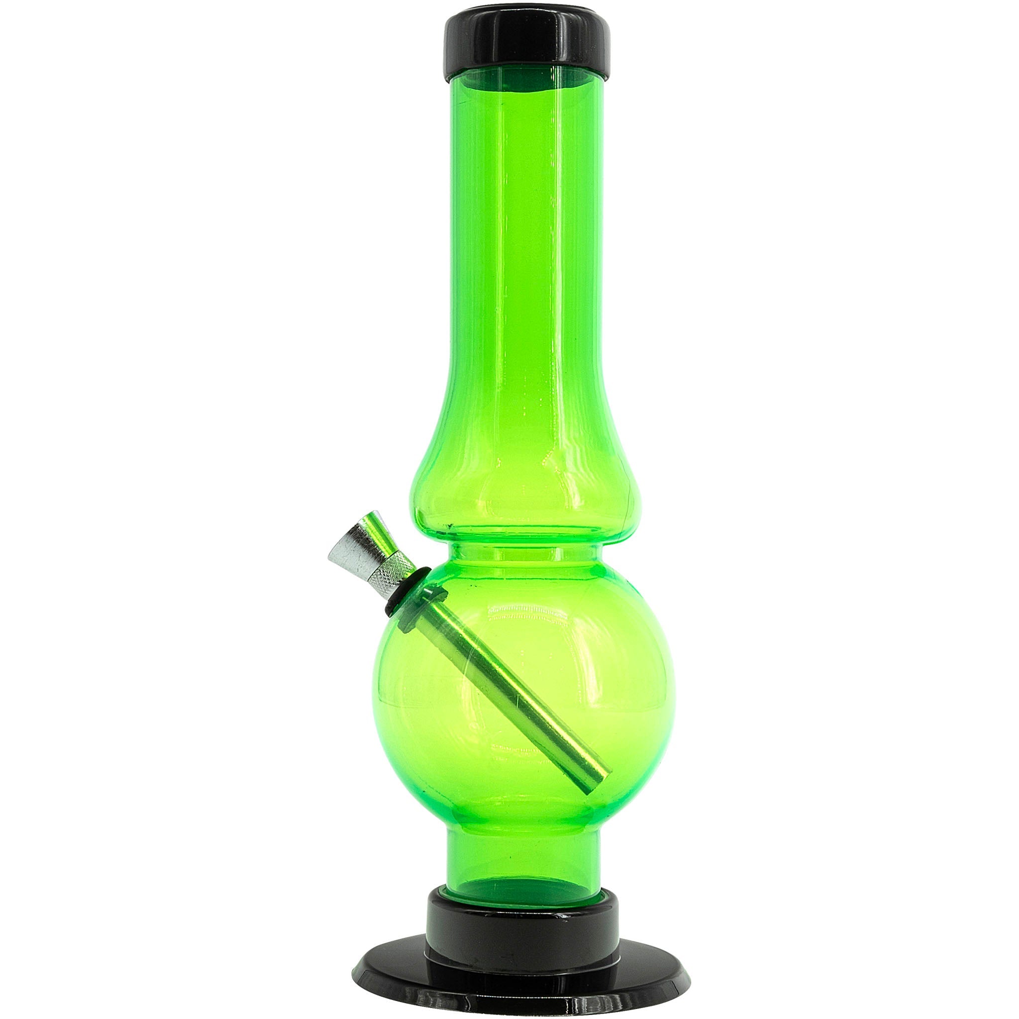 JM Enterprises 6-9" Acrylic Straight Tube Bubble Flare Bong - Multiple Colors - Discreet Smoker