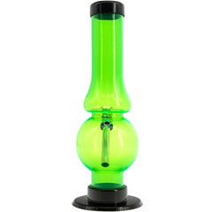 JM Enterprises 6-9" Acrylic Straight Tube Bubble Flare Bong - Multiple Colors - Discreet Smoker