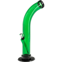 JM Enterprises 10'' Acrylic Curved Tube Bong - Multiple Colors - Discreet Smoker