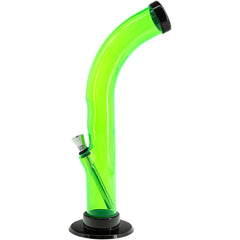 JM Enterprises 10'' Acrylic Curved Tube Bong - Multiple Colors - Discreet Smoker