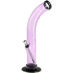 JM Enterprises 10'' Acrylic Curved Tube Bong - Multiple Colors - Discreet Smoker