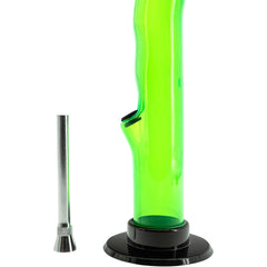 JM Enterprises 10'' Acrylic Curved Tube Bong - Multiple Colors - Discreet Smoker