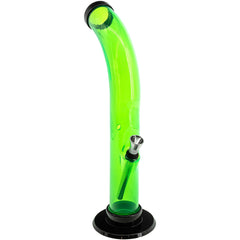 JM Enterprises 10'' Acrylic Curved Tube Bong - Multiple Colors - Discreet Smoker