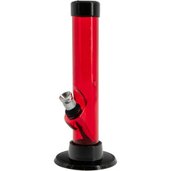 JM Enterprises 6" Acrylic Straight Tube Bong - Multiple Colors - Discreet Smoker