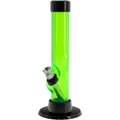 JM Enterprises 6" Acrylic Straight Tube Bong - Multiple Colors - Discreet Smoker