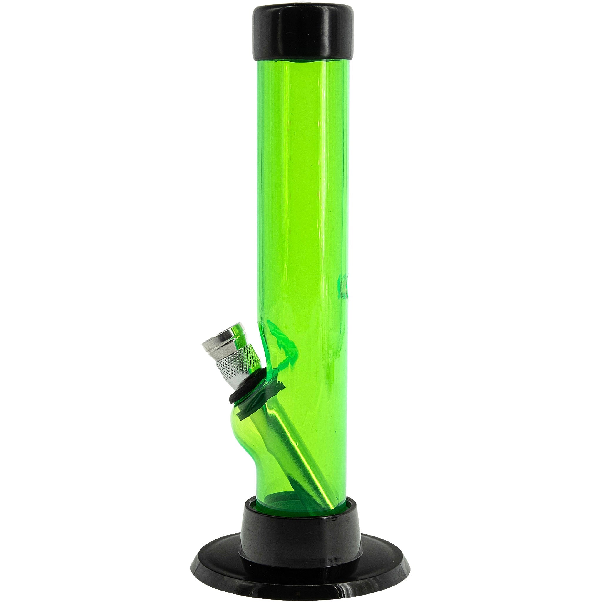 JM Enterprises 6" Acrylic Straight Tube Bong - Multiple Colors - Discreet Smoker