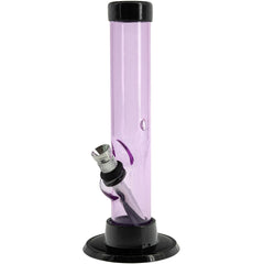 JM Enterprises 6" Acrylic Straight Tube Bong - Multiple Colors - Discreet Smoker
