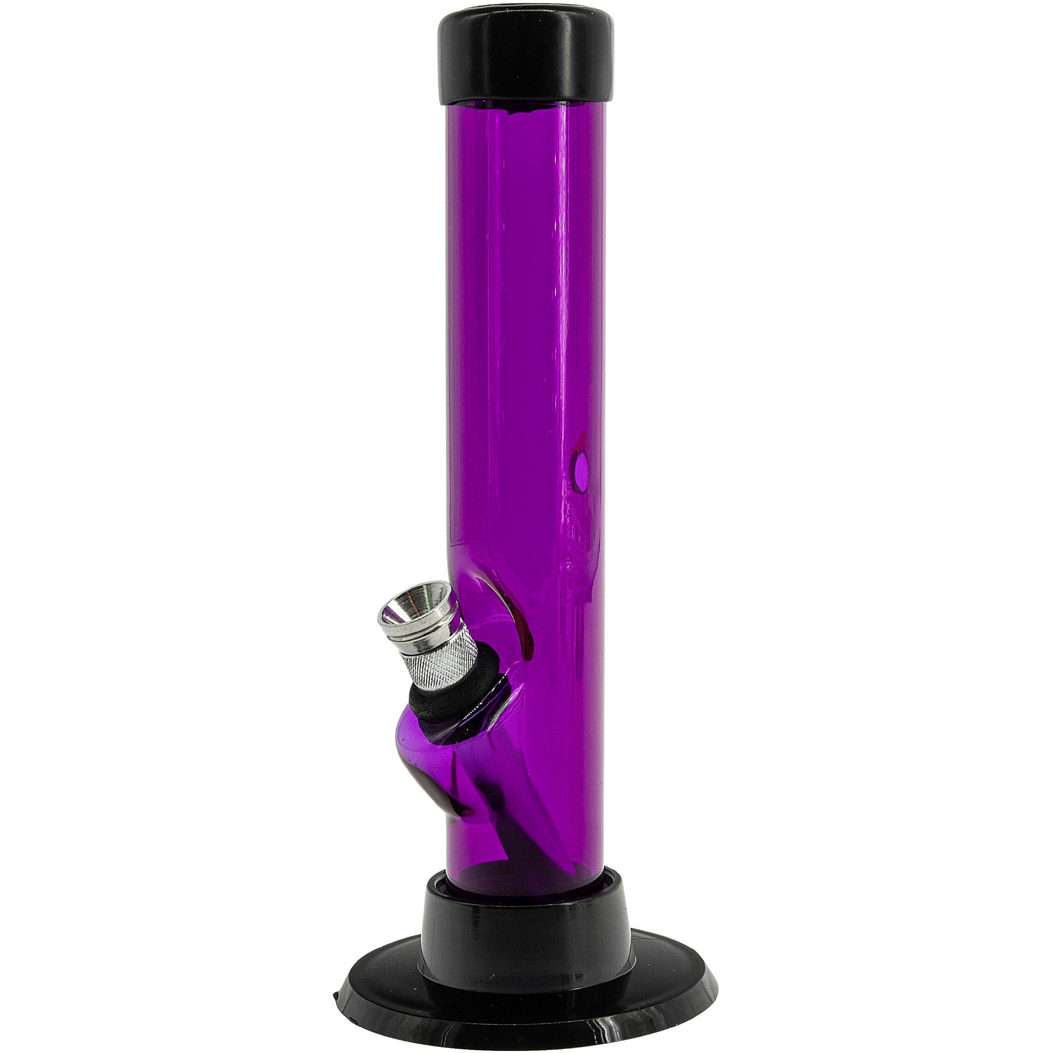 JM Enterprises 6" Acrylic Straight Tube Bong - Multiple Colors - Discreet Smoker