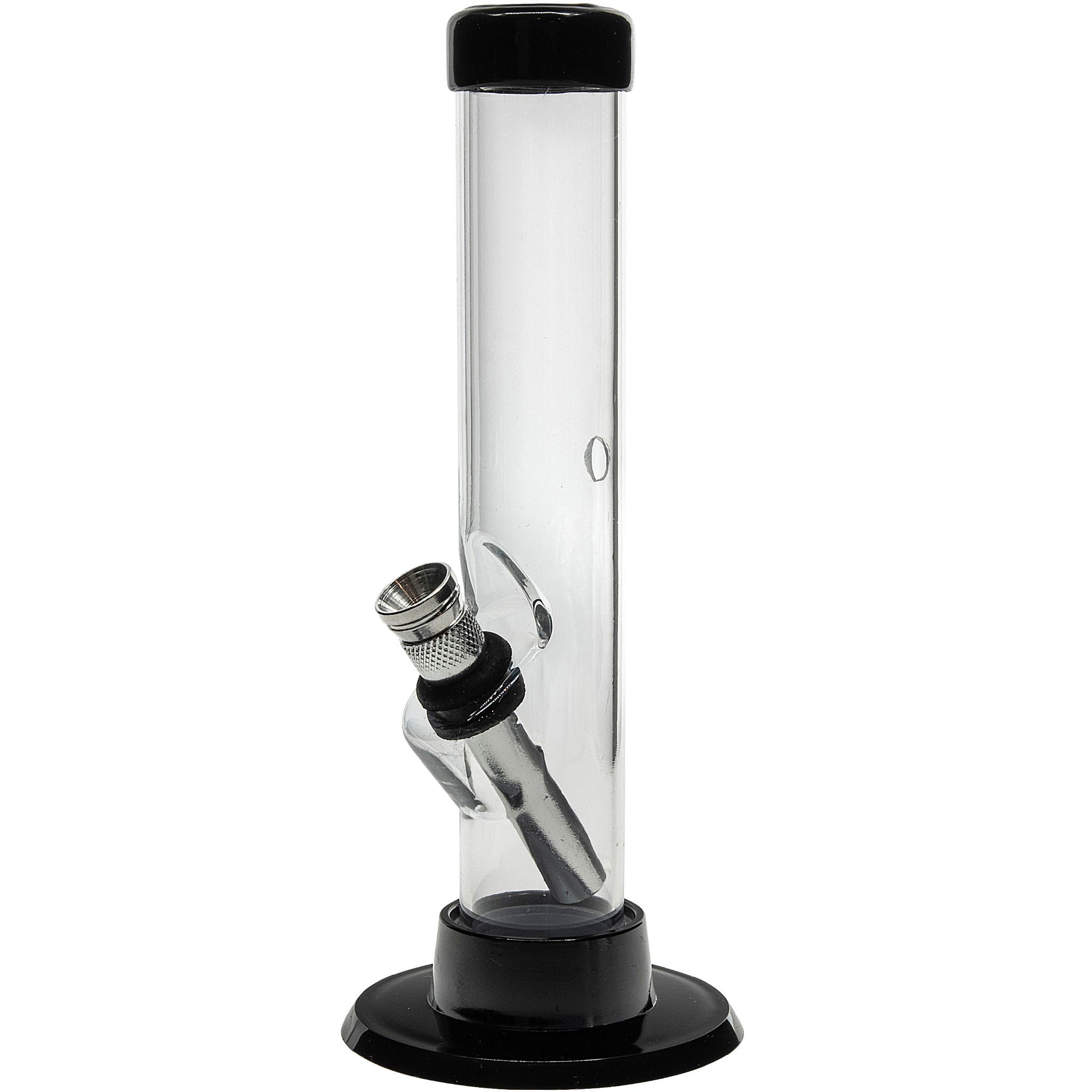 JM Enterprises 6" Acrylic Straight Tube Bong - Multiple Colors - Discreet Smoker