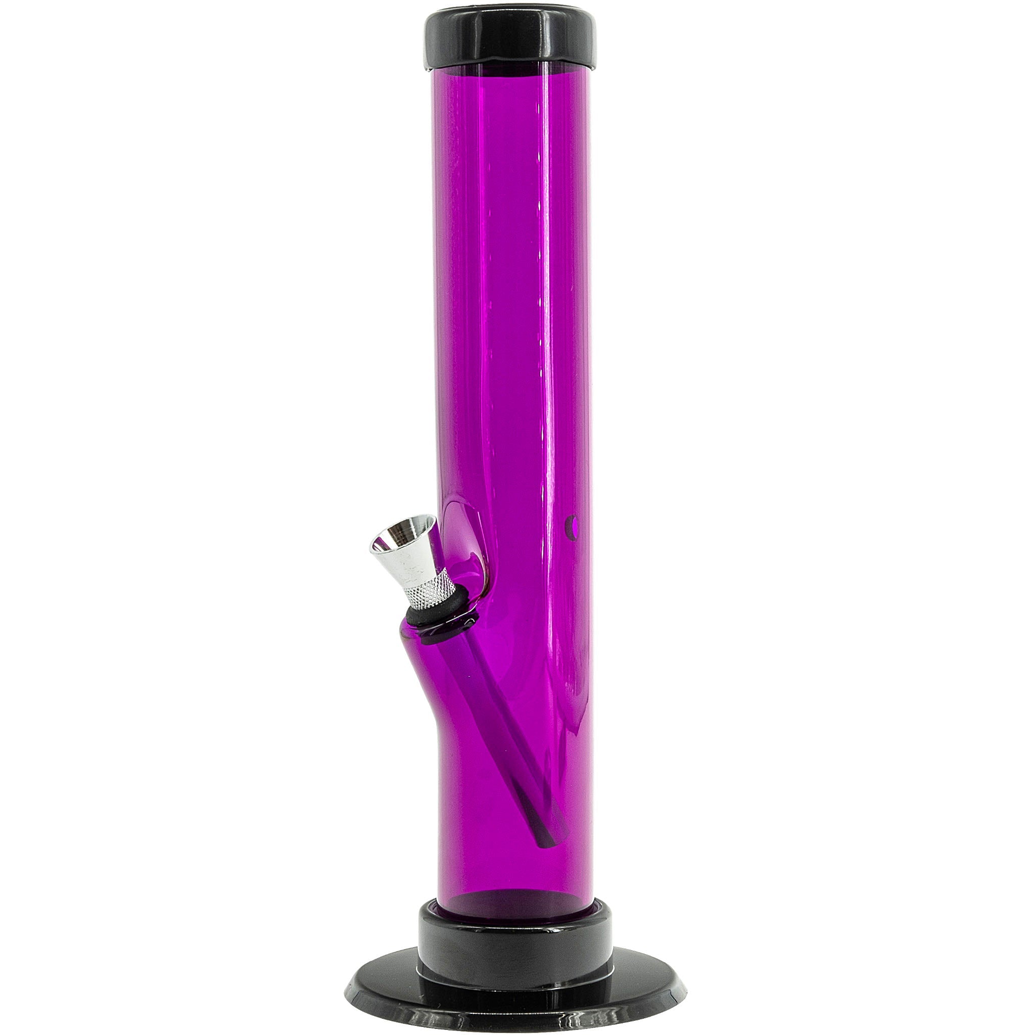 JM Enterprises 6-9-12" Acrylic Straight Tube Bong - Multiple Colors - Discreet Smoker