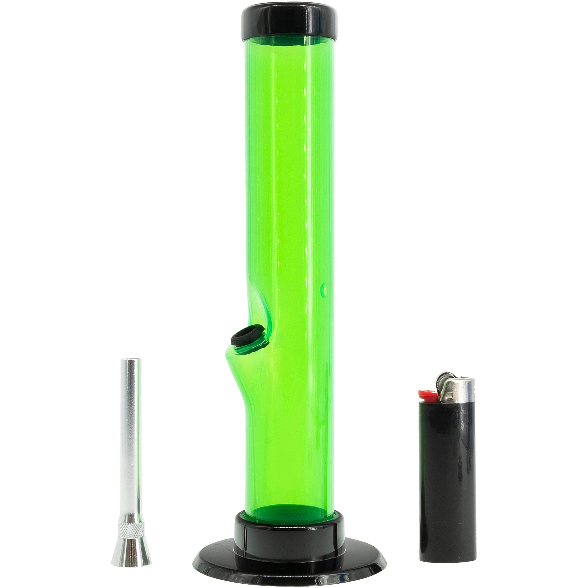 JM Enterprises 6-9-12" Acrylic Straight Tube Bong - Multiple Colors - Discreet Smoker
