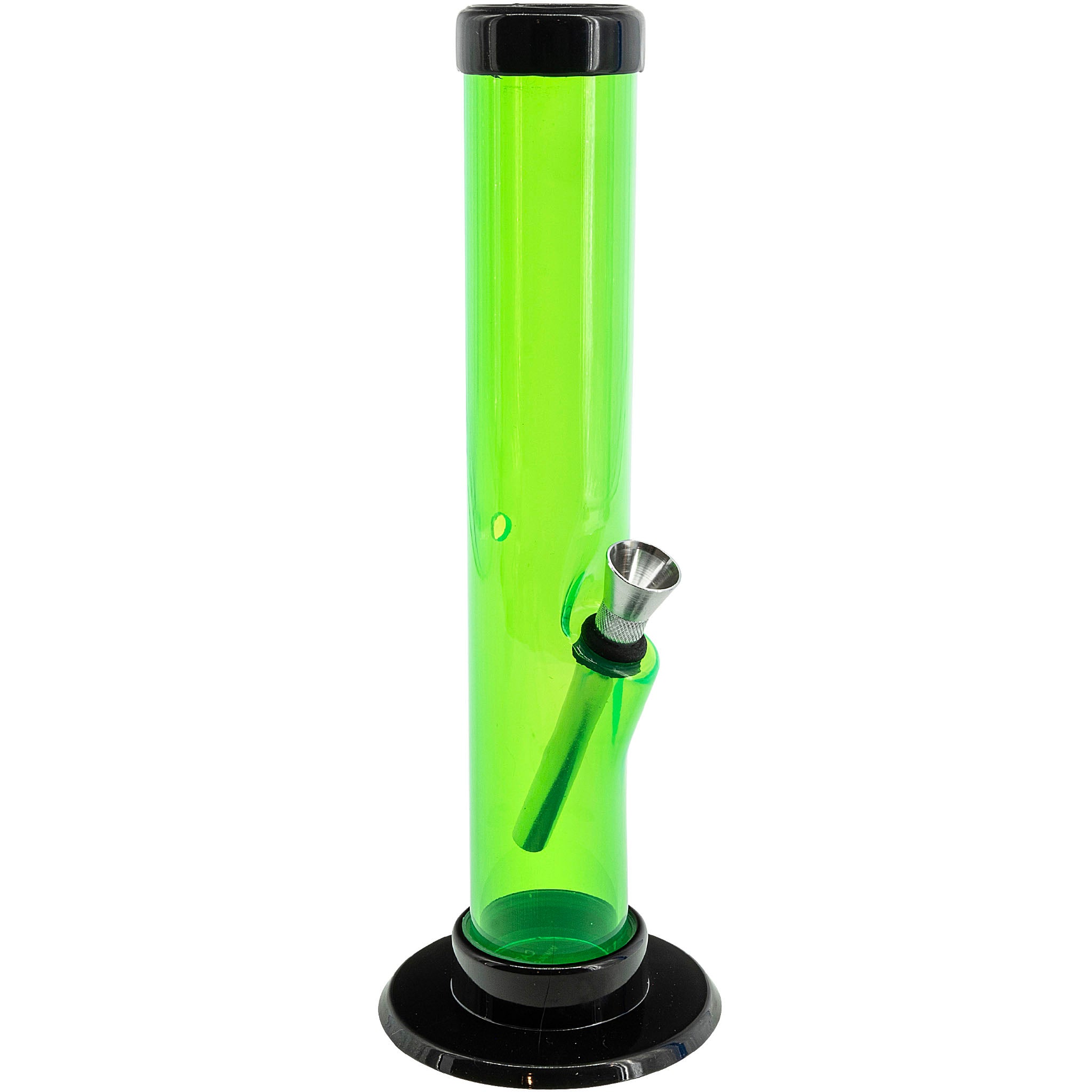 JM Enterprises 6-9-12" Acrylic Straight Tube Bong - Multiple Colors - Discreet Smoker