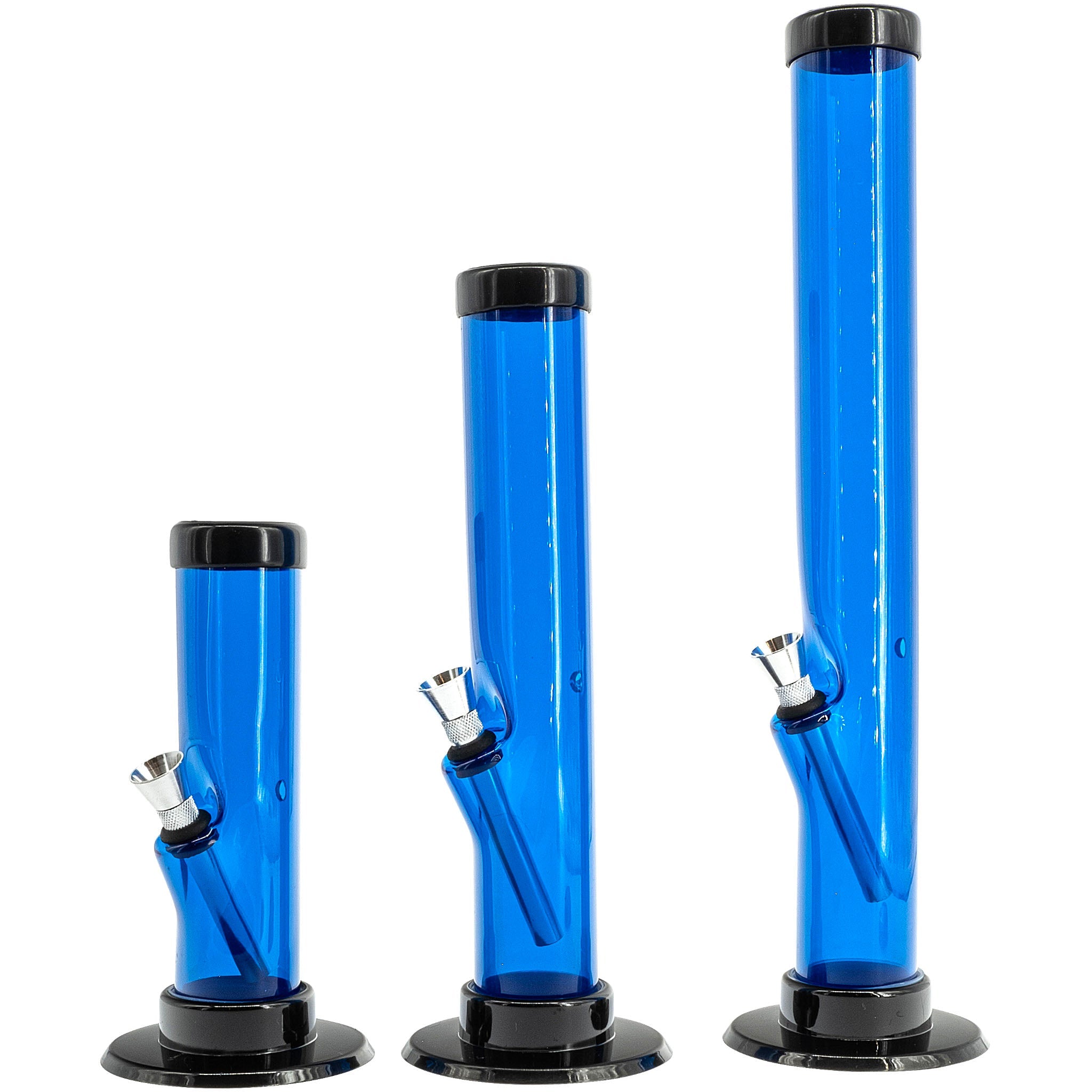 JM Enterprises 6-9-12" Acrylic Straight Tube Bong - Multiple Colors - Discreet Smoker