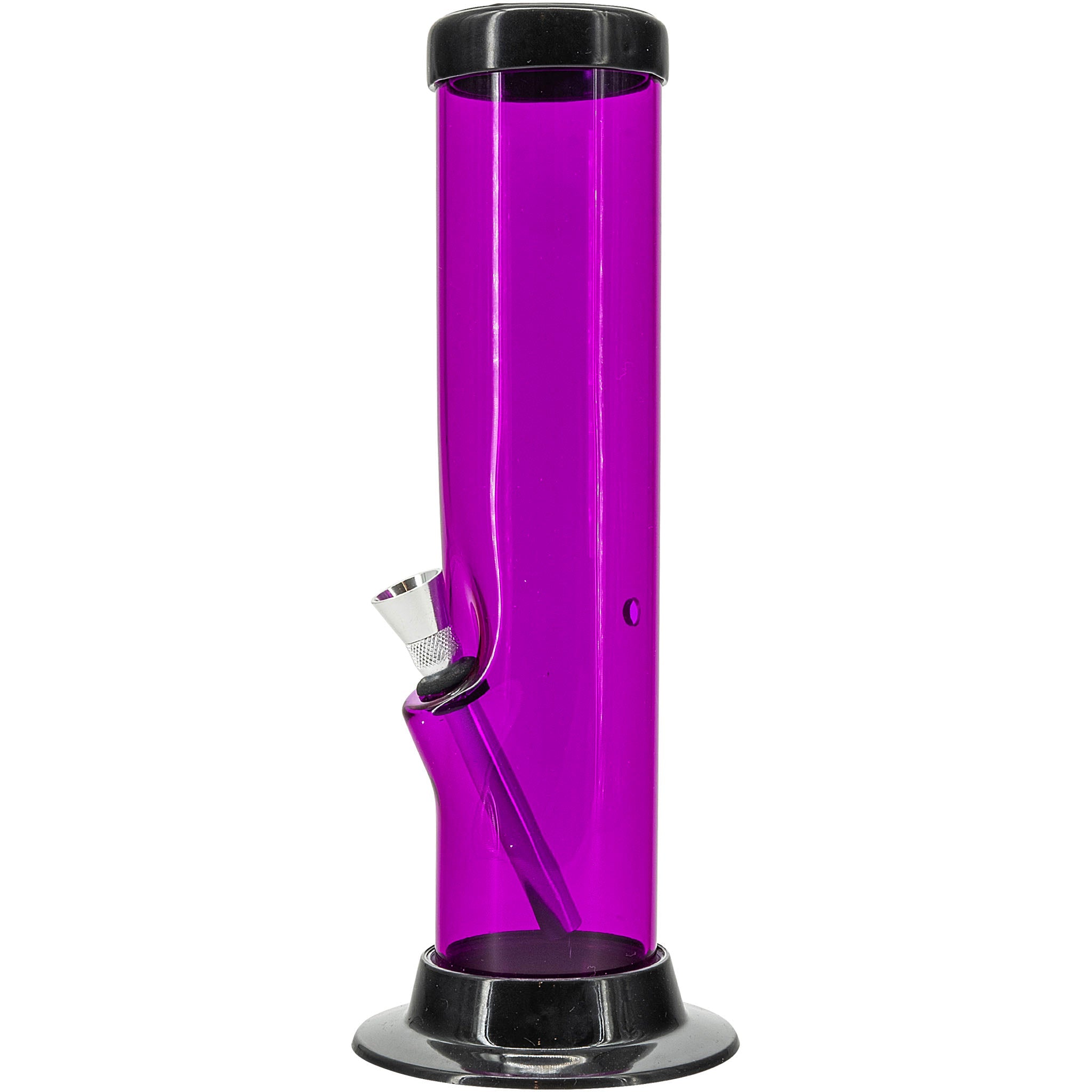 JM Enterprises 6-9-12-15" Acrylic Straight Tube Basic Bong - Multiple Colors - Discreet Smoker