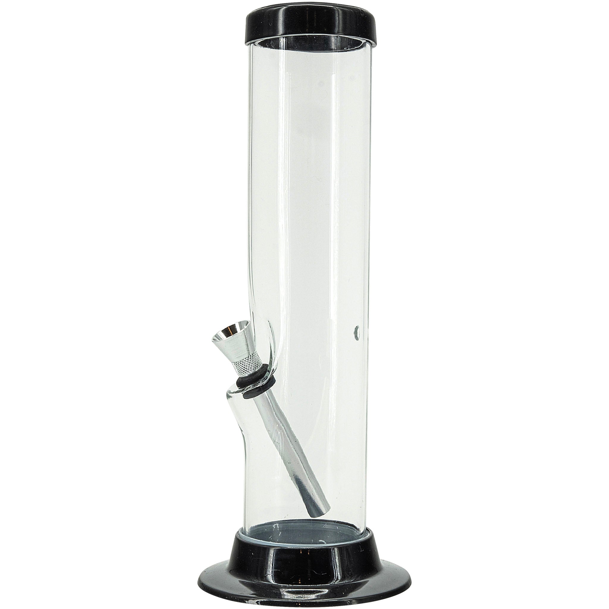 JM Enterprises 6-9-12-15" Acrylic Straight Tube Basic Bong - Multiple Colors - Discreet Smoker