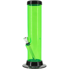 JM Enterprises 6-9-12-15" Acrylic Straight Tube Basic Bong - Multiple Colors - Discreet Smoker