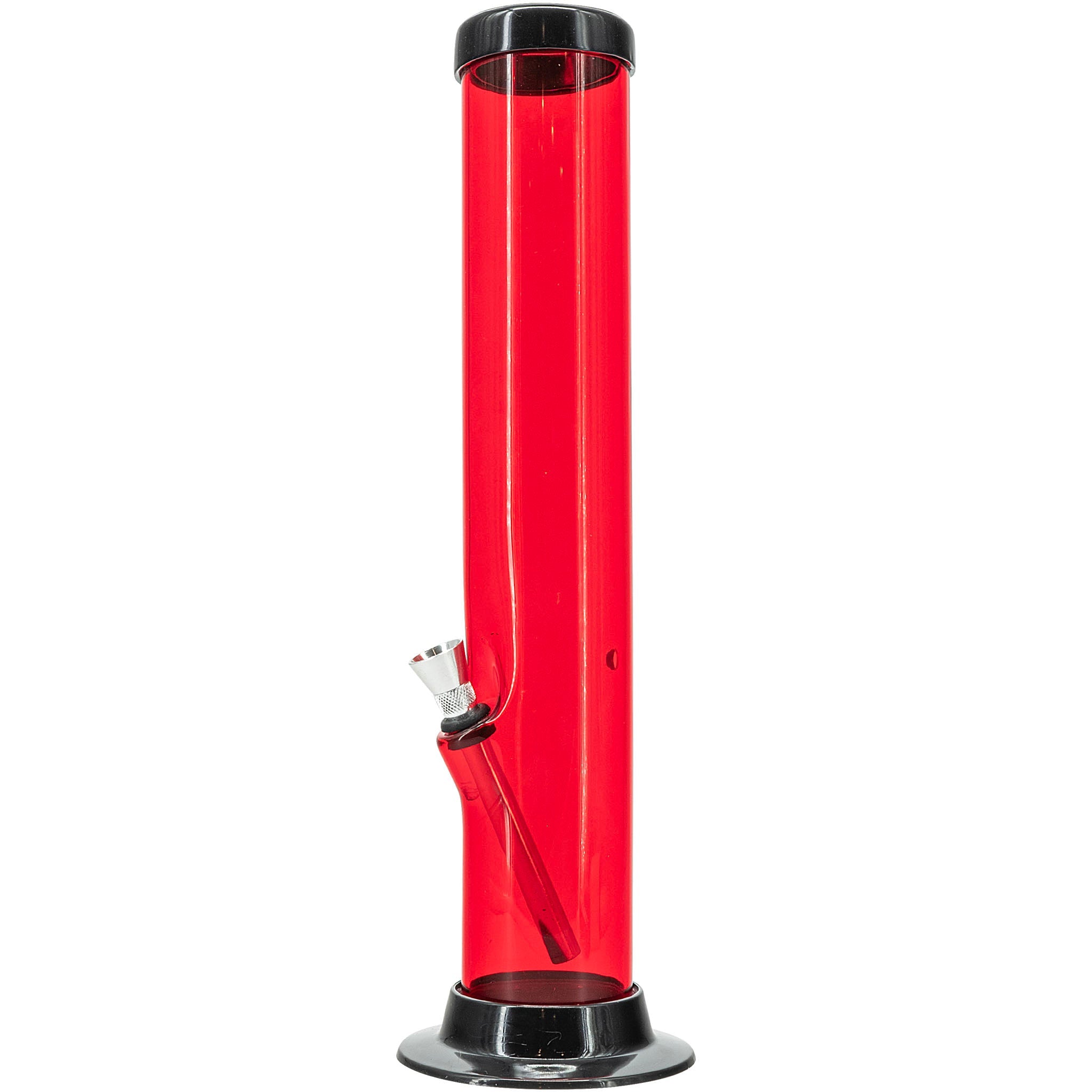 JM Enterprises 6-9-12-15" Acrylic Straight Tube Basic Bong - Multiple Colors - Discreet Smoker