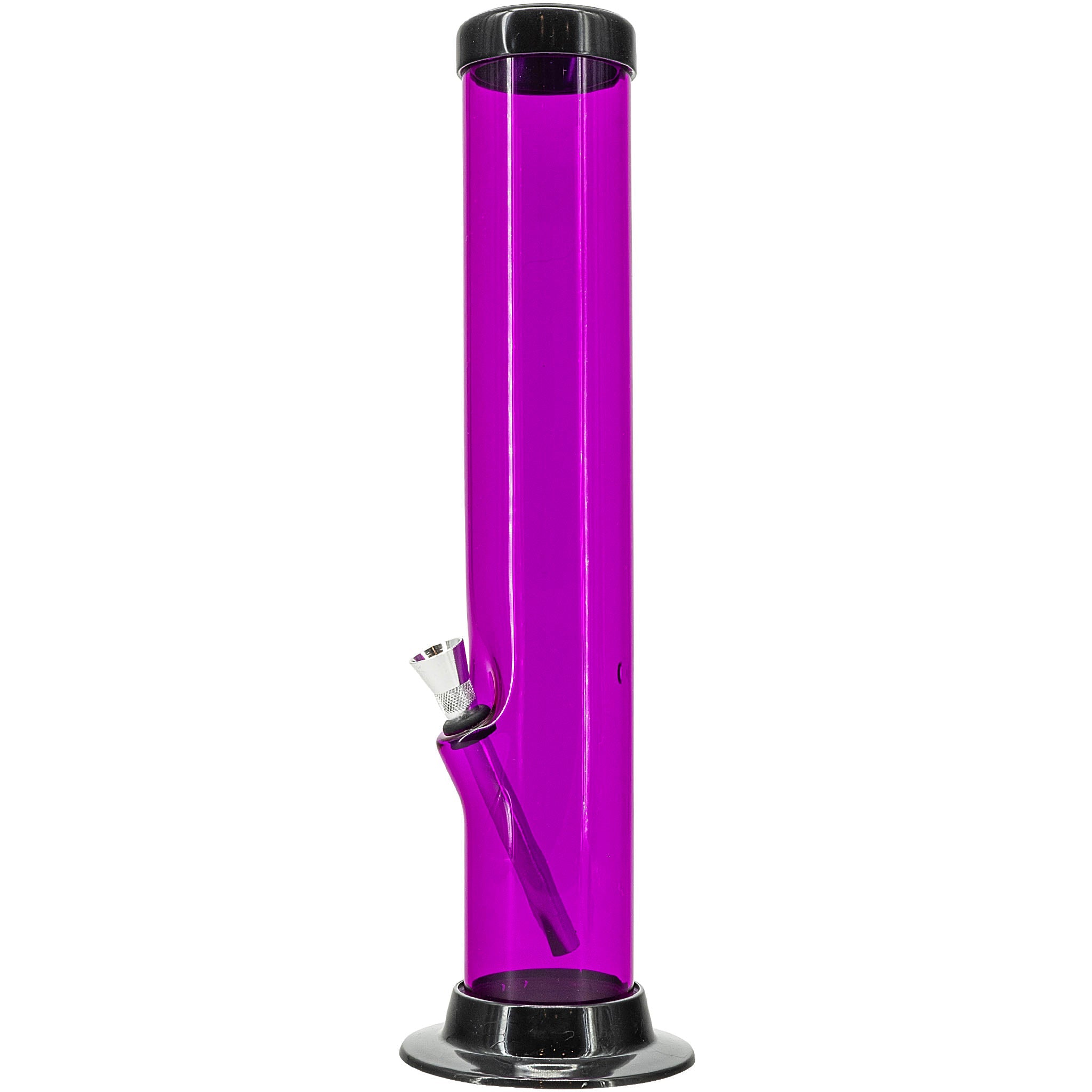 JM Enterprises 6-9-12-15" Acrylic Straight Tube Basic Bong - Multiple Colors - Discreet Smoker