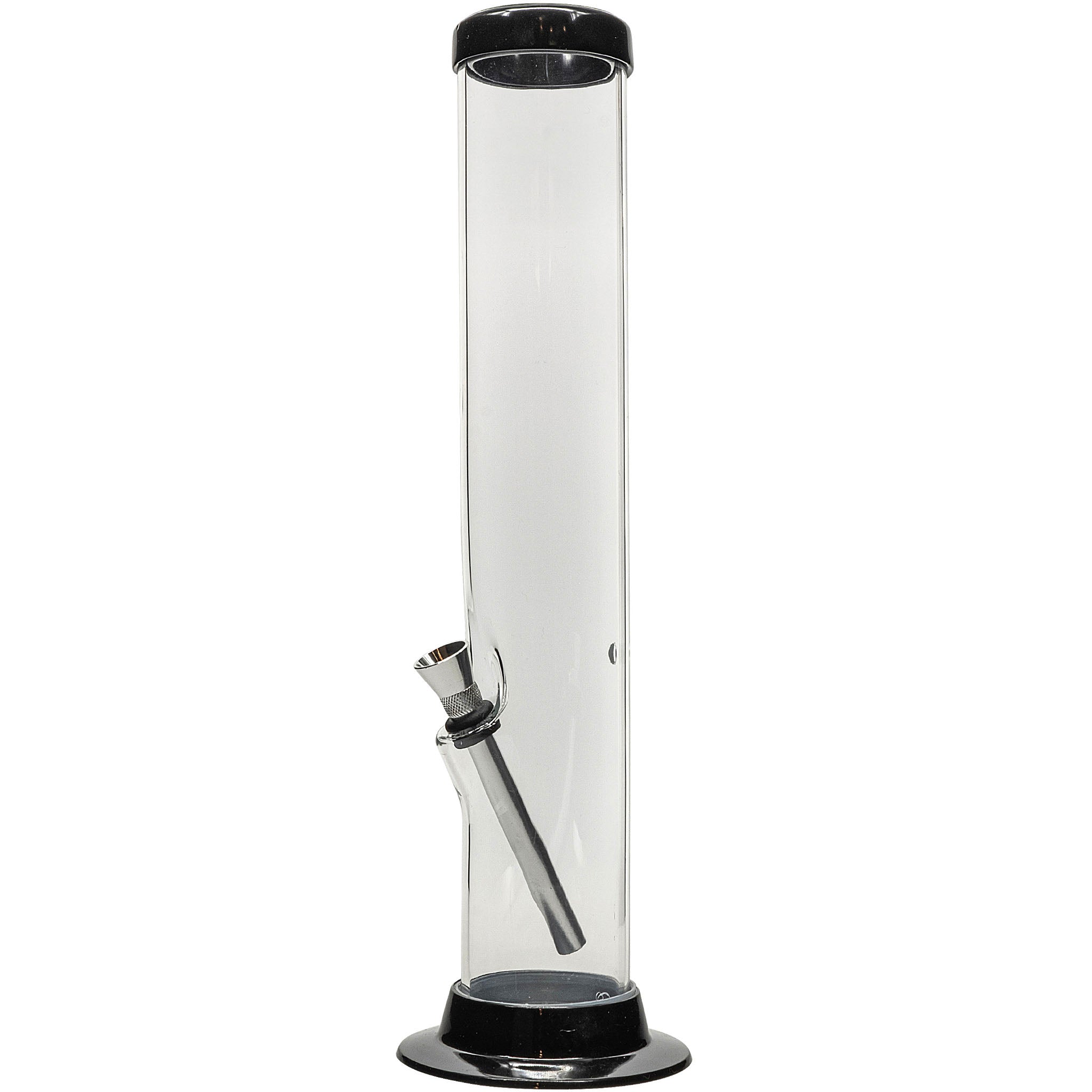 JM Enterprises 6-9-12-15" Acrylic Straight Tube Basic Bong - Multiple Colors - Discreet Smoker