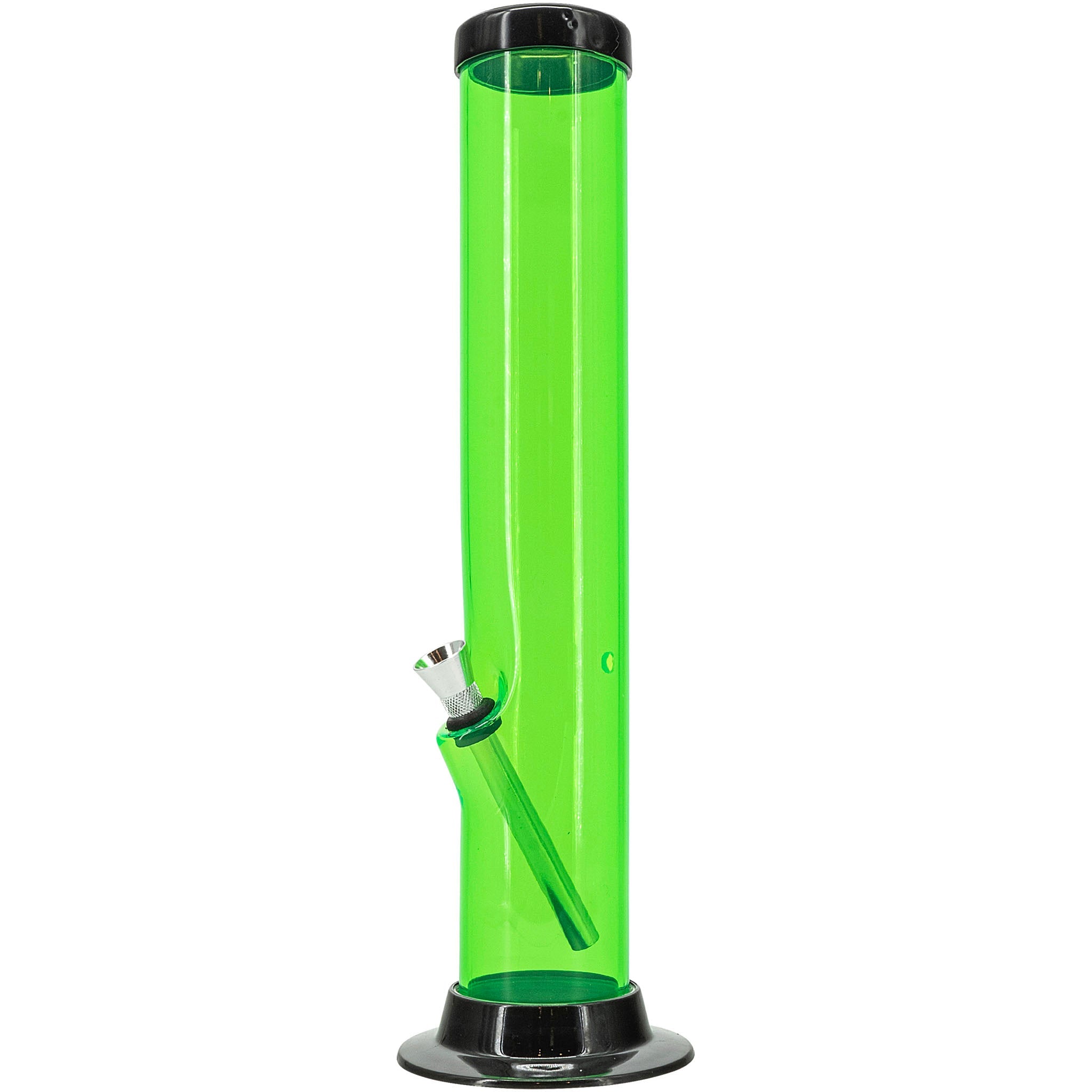 JM Enterprises 6-9-12-15" Acrylic Straight Tube Basic Bong - Multiple Colors - Discreet Smoker