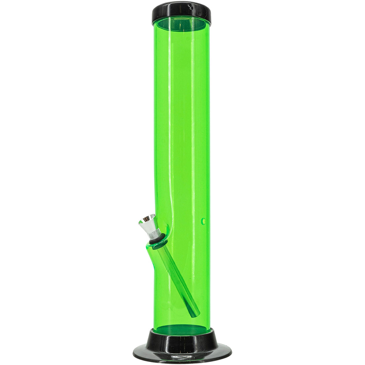 JM Enterprises 6-9-12-15" Acrylic Straight Tube Basic Bong - Multiple Colors - Discreet Smoker