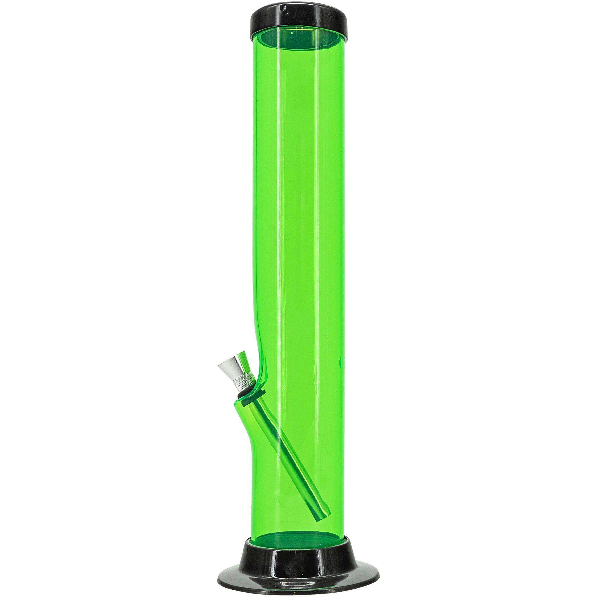 JM Enterprises 6-9-12-15" Acrylic Straight Tube Basic Bong - Multiple Colors - Discreet Smoker