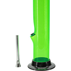 JM Enterprises 6-9-12-15" Acrylic Straight Tube Basic Bong - Multiple Colors - Discreet Smoker
